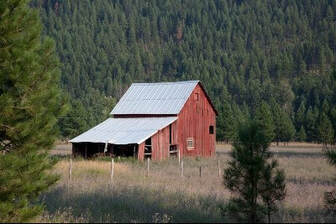 Red barn in rural Washington state