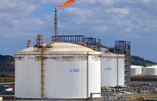 Liquified Natural Gas storage tanks